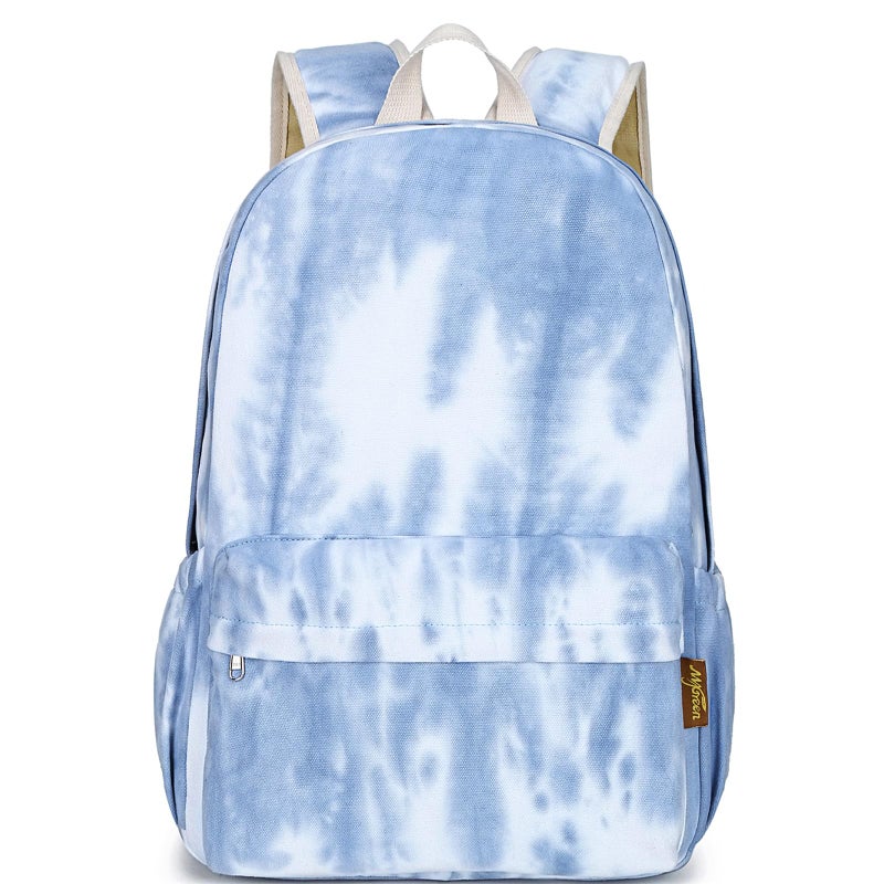 mygreen Canvas School Bag Backpack Girls, Ranibow Style Unisex Fashionable Canvas Zip Backpack School College Laptop Bag for Teens Girls Students - Image 1